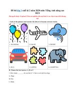 Tải Đề thi lớp 3 cuối kì 2 năm 2020 môn Tiếng Anh nâng cao - Đề 8 - Đề thi Tiếng Anh học kỳ 2 tiếng Anh lớp 3 có đáp án