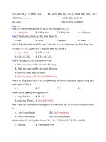 Tải Đề thi học kì 2 môn Hóa học lớp 11 năm học 2016 - 2017 - Đề kiểm tra học kỳ II môn Hóa lớp 11 có đáp án