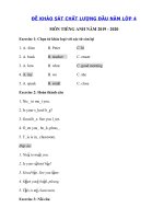 Tải Đề kiểm tra chất lượng đầu năm lớp 4 môn tiếng Anh có đáp án - Đề khảo sát chất lượng đầu năm môn tiếng Anh 4 năm 2019 - 2020