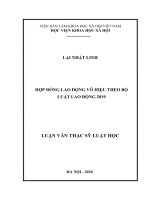 Hợp đồng lao động vô hiệu theo bộ luật lao động 2019 