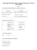 Tải Giải bài tập SGK Tiếng anh lớp 3 Chương trình mới Unit 7 THAT’S MY SCHOOL - Để học tốt Tiếng Anh lớp 3 Thí điểm