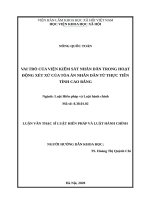 Vai trò của viện kiểm sát nhân dân trong hoạt động xét xử của tòa án nhân dân từ thực tiễn tỉnh cao bằng 