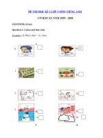 Tải Đề thi học kì 1 lớp 3 môn tiếng Anh trường Tiểu học Mai Đăng Chơn - Đề kiểm tra tiếng Anh lớp 3 có đáp án