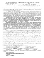 Tải Đề thi thử THPT Quốc gia môn tiếng Anh năm 2019 có đáp án - Số đề 009 - Đề ôn thi Đại học môn tiếng Anh trường THPT Liễn Sơn, Vĩnh Phúc năm học 2018-2019