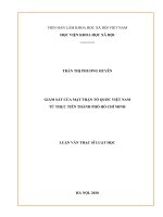 Giám sát của Mặt trận Tổ quốc Việt Nam từ thực tiễn thành phố Hồ Chí Minh