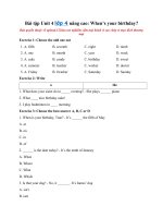 Tải Bài tập Unit 4 lớp 4 nâng cao: When’s your birthday? - Ôn tập Tiếng Anh lớp 4 Unit 4 có đáp án