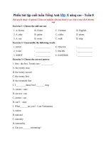 Tải Phiếu bài tập cuối tuần Tiếng Anh lớp 4 nâng cao - Tuần 8 - Bài tập Unit 5 Tiếng Anh lớp 4 có đáp án