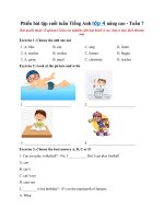 Tải Phiếu bài tập cuối tuần Tiếng Anh lớp 4 nâng cao - Tuần 7 - Bài tập Unit 5 Tiếng Anh lớp 4 có đáp án