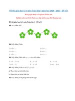 Tải Bộ đề thi giữa học kì 1 môn Toán lớp 1 năm học 2020 - 2021 - Đề kiểm tra giữa học kì 1 lớp 1