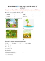 Tải Bài tập Unit 3 lớp 5  nâng cao: Where did you go on holiday? - Tiếng Anh lớp 5 Unit 3 có đáp án