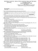 Tải Đề thi học kì 2 lớp 12 môn Lịch sử năm 2018 Sở GD&ĐT Thanh Hóa - Đề thi học kì 2 lớp 12 môn Lịch sử có đáp án