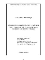 Sáng kiến kinh nghiệm, SKKN - Đổi mới phương pháp tổ chức lễ kỉ niệm ngày thành lập Đội TNTP Hồ Chí Minh cho thiếu nhi trường tiểu học Thanh Liệt