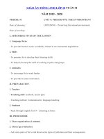 Tải Giáo án tiếng Anh lớp 10 Tuần 31 sách mới - Giáo án điện tử môn tiếng Anh 10 theo tuần