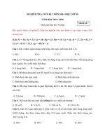 Tải Đề thi Hóa học kì 2 lớp 10 năm 2020 - Đề số 7 - Trắc nghiệm hóa 10 học kì 2 có đáp án