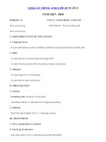 Tải Giáo án tiếng Anh lớp 10 Tuần 5 sách mới - Giáo án điện tử môn tiếng Anh 10 theo tuần