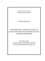 Luận văn thạc sỹ tài chính ngân hàng   PHÁT TRIỂN DỊCH vụ THANH TOÁN QUỐC tế tại ngân hàng TMCP