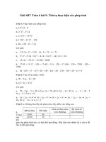 Tải Giải bài tập SBT Toán 6 bài 9: Thứ tự thực hiện các phép tính - Giải bài tập môn Toán Đại số lớp 6