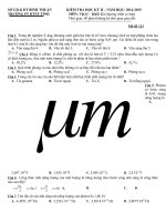 Tải Đề kiểm tra học kì 2 môn Vật lý lớp 12 năm học 2014-2015 trường PT DTNT tỉnh Bình Thuận - Đề thi học kì II môn Vật lý lớp 12 có đáp án