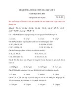 Tải Đề thi Hóa học kì 2 lớp 10 năm 2020 - Đề số 5 - Đề kiểm tra hóa 10 học kì 2 có đáp án