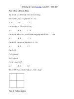 Tải Đề thi học kì 1 môn Toán lớp 1 năm 2019 - 2020 - Đề 7 - Đề kiểm tra học kì 1 môn Toán lớp 1 có đáp án