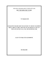 Giải quyết tranh chấp tài sản đầu tư chung vợ chồng khi ly hôn từ thực tiễn xét xử sơ thẩm của tòa án nhân dân huyện gia lâm, thành phố hà nội 