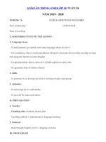Tải Giáo án tiếng Anh lớp 10 Tuần 26 sách mới - Giáo án điện tử môn tiếng Anh 10 theo tuần
