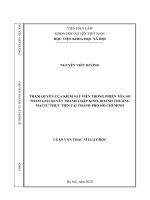 Thẩm quyền của Kiểm sát viên trong phiên tòa sơ thẩm giải quyết tranh chấp kinh, doanh thương mại từ thực tiễn tại Thành phố Hồ Chí Minh