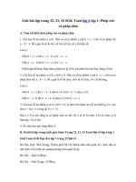 Tải Giải Toán lớp 6 bài 6: Phép trừ và phép chia - Giải bài tập Toán lớp 6