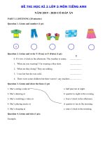 Tải Đề ôn thi học kì 2 lớp 5 môn tiếng Anh theo chương trình Family and Friends có đáp án - Đề thi tiếng Anh lớp 5 học kỳ 2 năm 2019 - 2020