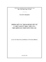 Thống kê các tội danh đã xét xử ở việt nam từ thực tiễn của viện kiểm sát nhân dân tối cao 