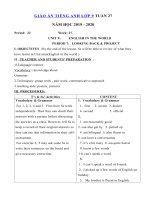 Tải Giáo án tiếng Anh lớp 9 Tuần 27 sách mới - Giáo án điện tử môn tiếng Anh 9 theo tuần