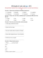 Tải Đề thi giữa kì 1 môn Anh lớp 4 năm học 2020 - 2021 - Đề 1 - Đề kiểm tra giữa kì 1 lớp 4 môn Tiếng Anh