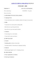 Tải Giáo án tiếng Anh lớp 10 Tuần 33 sách mới - Giáo án điện tử môn tiếng Anh 10 theo tuần