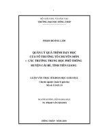luận văn thạc sĩ quản lý quá trình dạy học của tổ trưởng tổ chuyên môn ở các trường THPT huyện cái bè, tỉnh tiền giang 