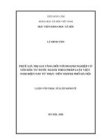 Thuế giá trị gia tăng đối với doanh nghiệp có vốn đầu tư nước ngoài theo pháp luật việt nam hiện nay từ thực tiễn thành phố hà nội 