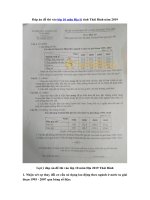 Tải Đáp án đề thi vào lớp 10 môn Địa lý tỉnh Thái Bình năm 2019 - Đề thi vào lớp 10 môn Địa 2019 có đáp án