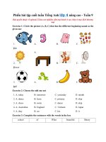 Tải Phiếu bài tập cuối tuần Tiếng Anh lớp 4 nâng cao - Tuần 9 - Bài tập Unit 6 Tiếng Anh lớp 4 có đáp án