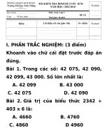 Tải Đề thi học kì 2 lớp 3 môn Toán, Tiếng Việt trường tiểu học Toàn Thắng năm 2015 - 2016 - Đề kiểm tra học kì 2 môn Toán, Tiếng Việt lớp 3