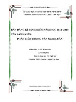 Sáng kiến kinh nghiệm, SKKN - Rèn kỹ năng làm câu nghị luận văn học trong bài thi THPTQG (dạng bài liên hệ đối sánh)