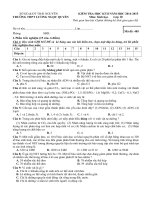 Tải Đề kiểm tra học kì 2 môn Sinh lớp 10 năm học 2014-2015 trường THPT Lương Ngọc Quyến, Thái Nguyên - Đề thi học kì 2 môn Sinh lớp 10