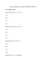 Tải Đề thi Toán học kì 2 lớp 1 năm 2019 - 2020 - Đề 1 - Đề thi cuối học kì 2 lớp 1