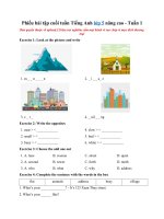 Tải Phiếu bài tập cuối tuần Tiếng Anh lớp 5 nâng cao - Tuần 1 - Tổng hợp bài tập Unit 1 tiếng Anh lớp 5 có đáp án