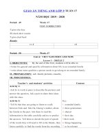 Tải Giáo án tiếng Anh lớp 9 Tuần 17 sách mới - Giáo án điện tử môn tiếng Anh 9 theo tuần