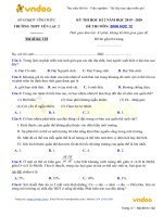 Tải Đề thi học kì 2 lớp 12 môn Sinh học năm 2019-2020 trường THPT Yên Lạc 2, Vĩnh Phúc - Đề thi Sinh học lớp 12 học kì 2