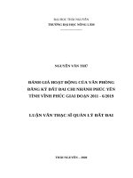 Đánh giá hoạt động của văn phòng đăng ký đất đai chi nhánh phúc yên tỉnh vĩnh phúc giai đoạn 2011 6 2019 