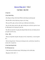 Tải Giáo án Tiếng việt 4 Tuần 1: Tập đọc - Mẹ ốm - Giáo án Tập đọc lớp 4