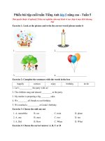 Tải Phiếu bài tập cuối tuần Tiếng Anh lớp 4 nâng cao - Tuần 5 - Bài tập Unit 3 Tiếng Anh lớp 4 có đáp án