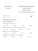 Tải Đề thi học kì 2 môn Toán lớp 3 năm học 2018 - 2019 - Đề kiểm tra học kì 2 môn Toán lớp 3 có đáp án