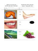 Tải Đề kiểm tra học kỳ 1 môn tiếng Anh lớp 2 trường Tiểu học Vũ Thị Thục, Thái Bình năm học 2014 - 2015 - Đề thi học kỳ 1 môn tiếng Anh lớp 2 có đáp án