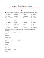 Tải Tổng hợp đề thi tiếng Anh vào lớp 6 năm 2020-2021 - Đề tuyển sinh vào lớp 6 môn tiếng Anh năm 2020 có đáp án